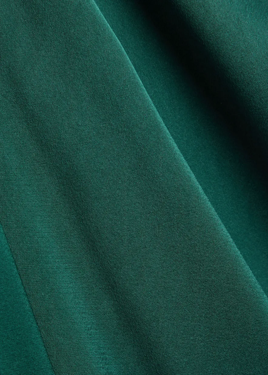 Sculpted flared-leg satin trousers