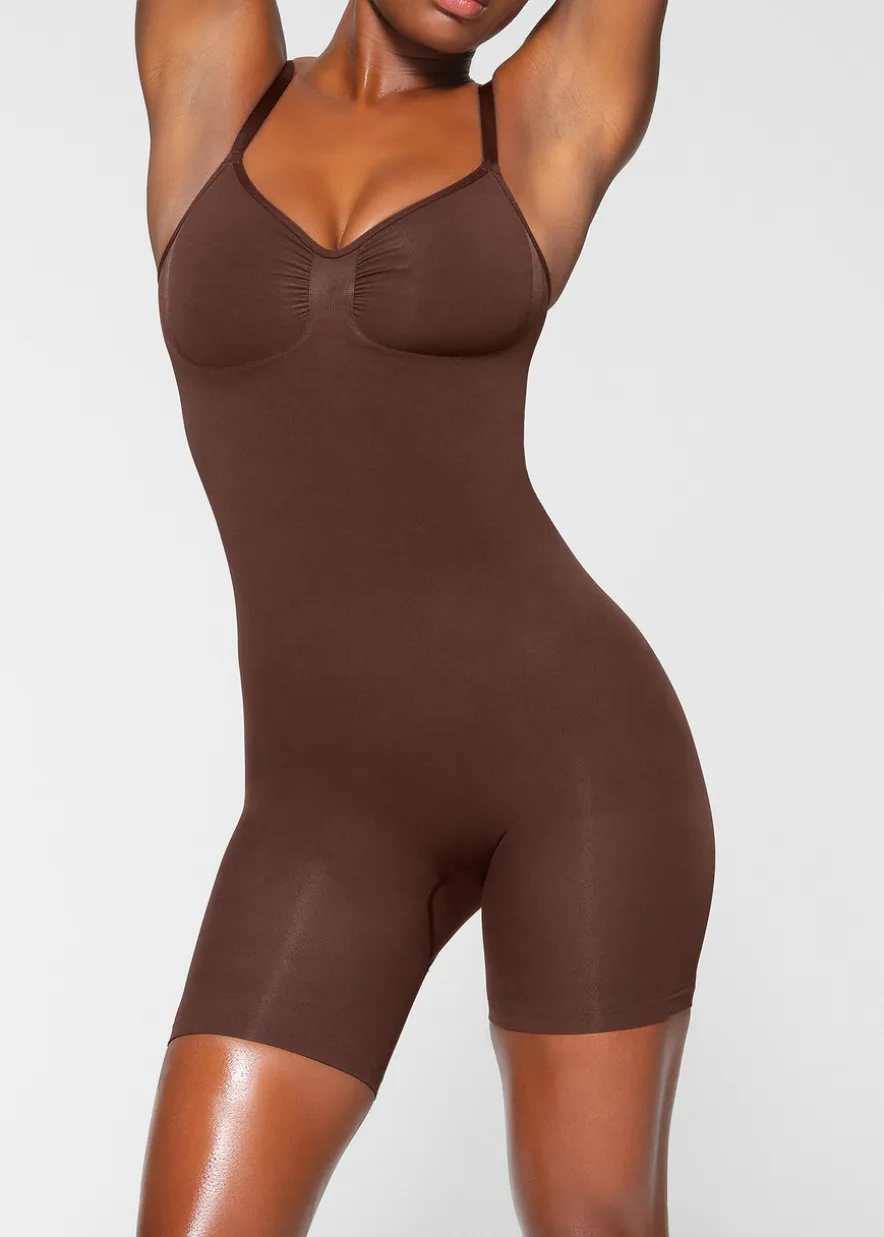 Seamless sculpt mid-thigh bodysuit