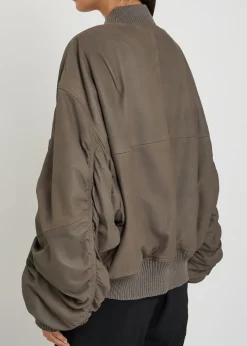 Secchia Flight padded leather bomber jacket