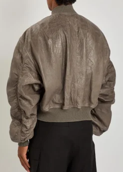 Seccia padded grained leather bomber jacket