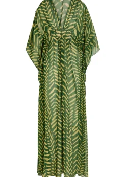 Secret Garden patterned georgette maxi kaftan dress