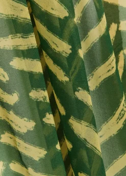 Secret Garden patterned georgette maxi kaftan dress
