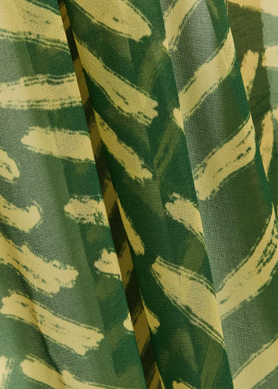 Secret Garden patterned georgette maxi kaftan dress