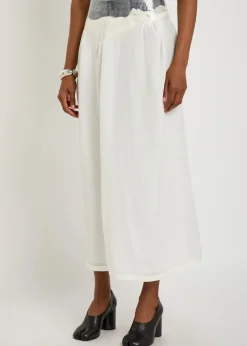 Sellotape-effect silk midi skirt