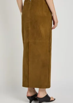 Selly suede midi skirt