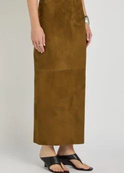 Selly suede midi skirt