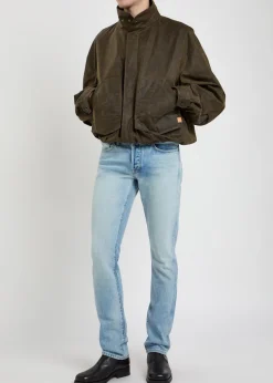 Selvedge straight-leg denim jeans