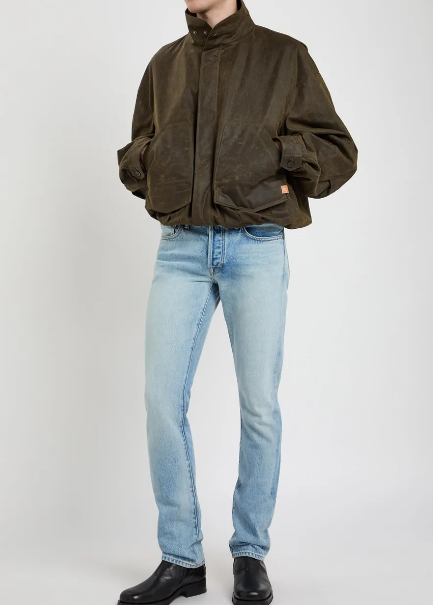 Selvedge straight-leg denim jeans