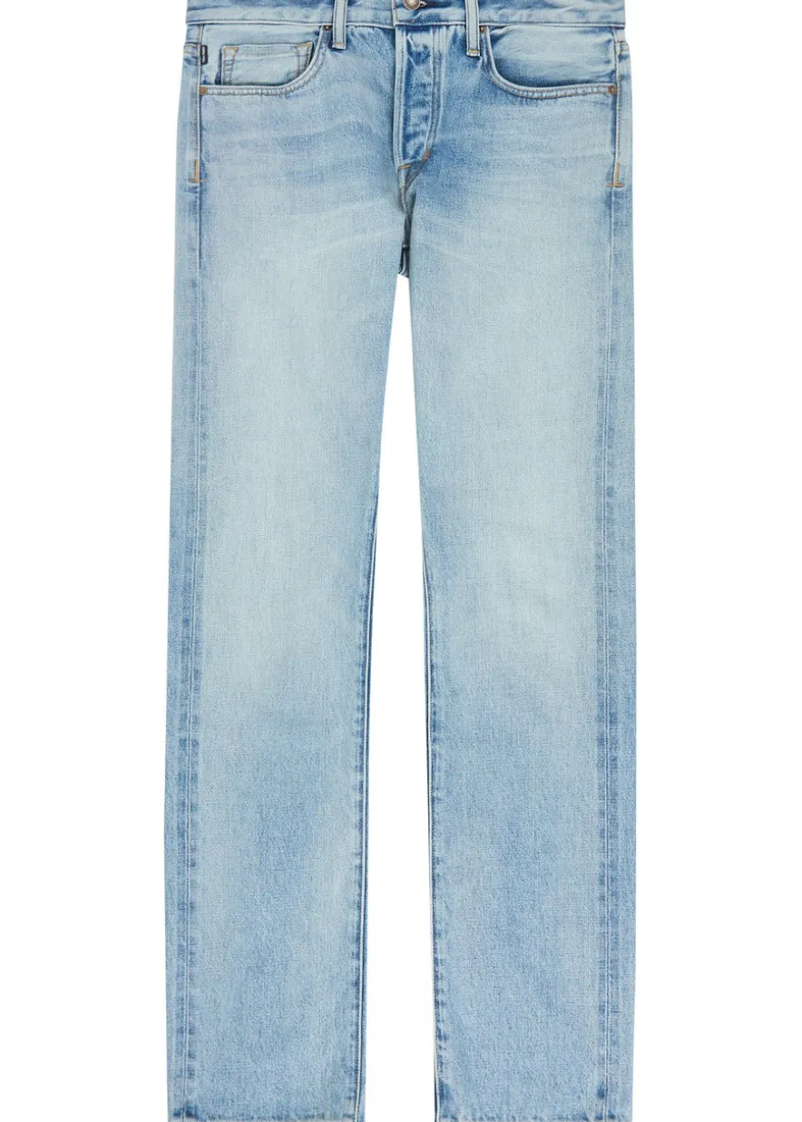 Selvedge straight-leg denim jeans