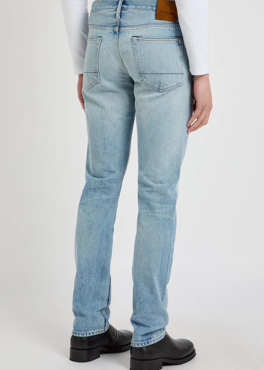 Selvedge straight-leg denim jeans