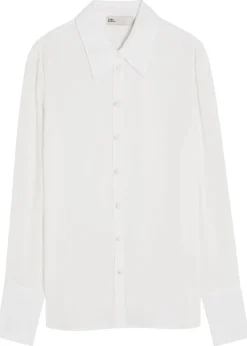 Semi-sheer crepe-georgette shirt