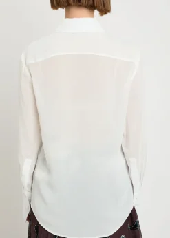 Semi-sheer crepe-georgette shirt