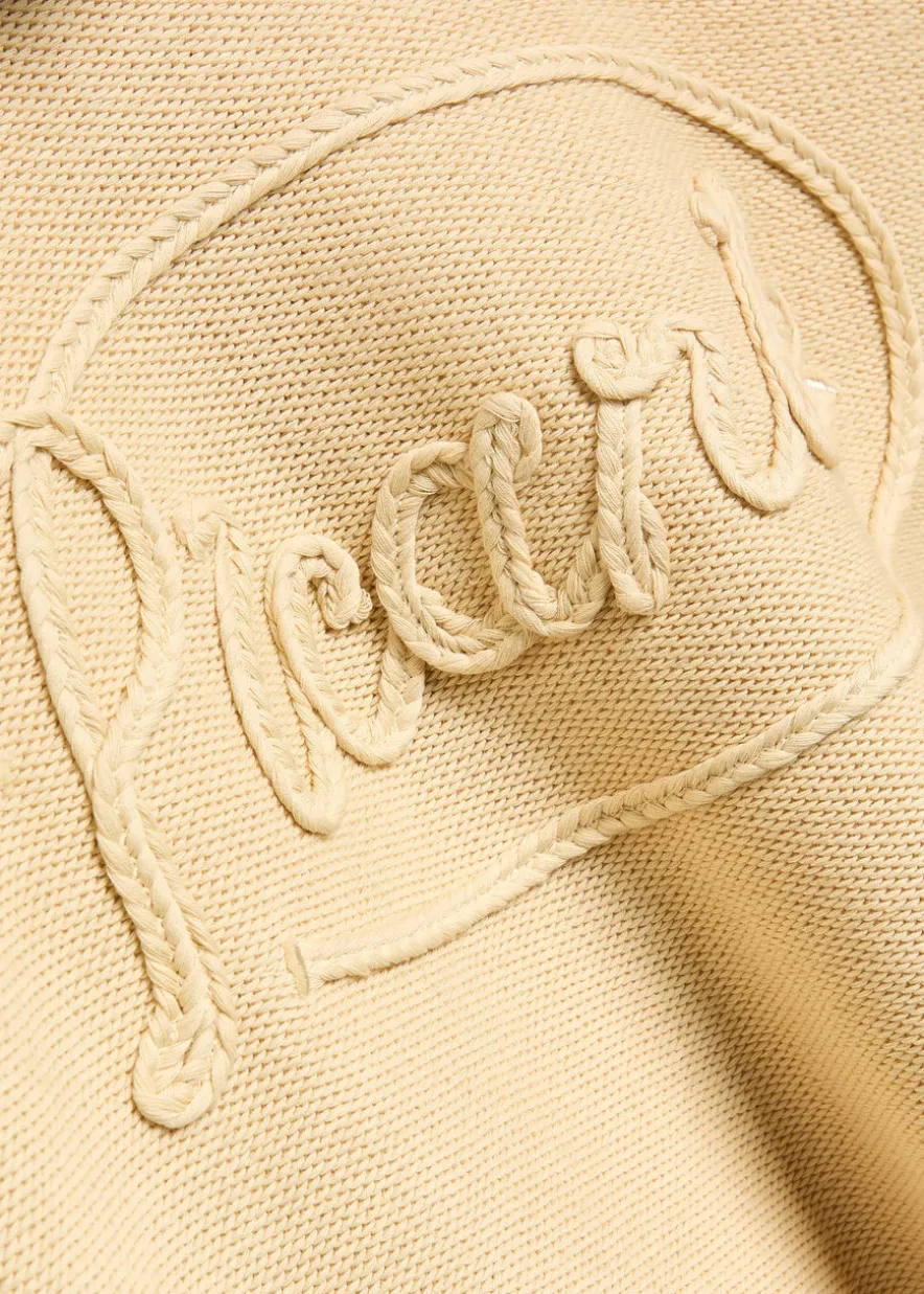 Senna logo hooded zip-through cotton-knit jumper