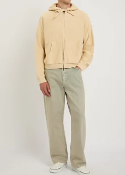 Senna logo hooded zip-through cotton-knit jumper