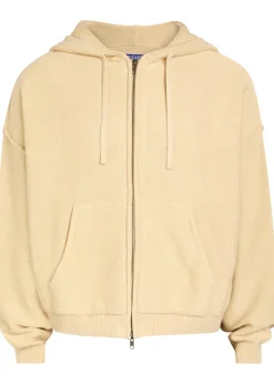 Senna logo hooded zip-through cotton-knit jumper