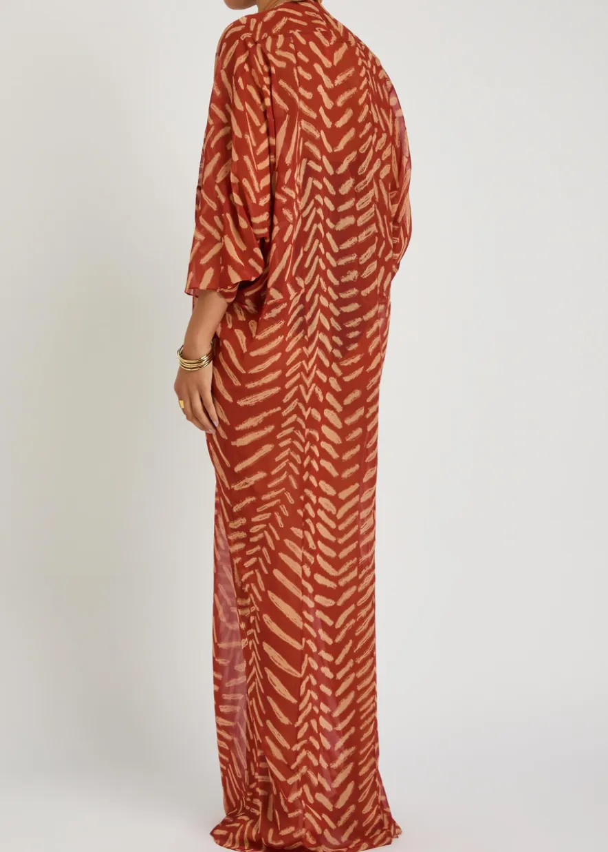 Sensory Tapestry patterned georgette maxi kaftan dress