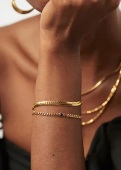 September Birthstone 18kt gold vermeil bracelet