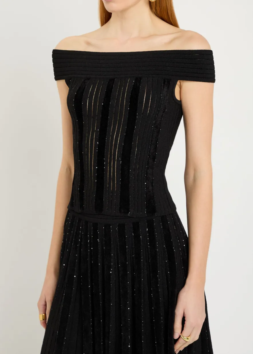 Sequin-embellished stretch-knit top