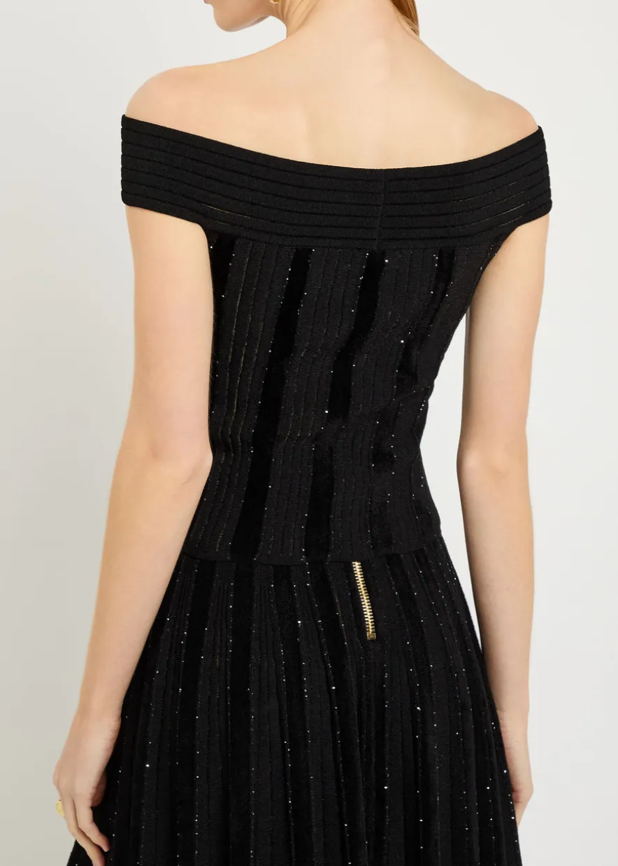 Sequin-embellished stretch-knit top