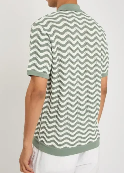 Serenita wavy textured crochet shirt