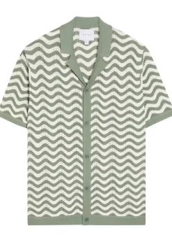 Serenita wavy textured crochet shirt