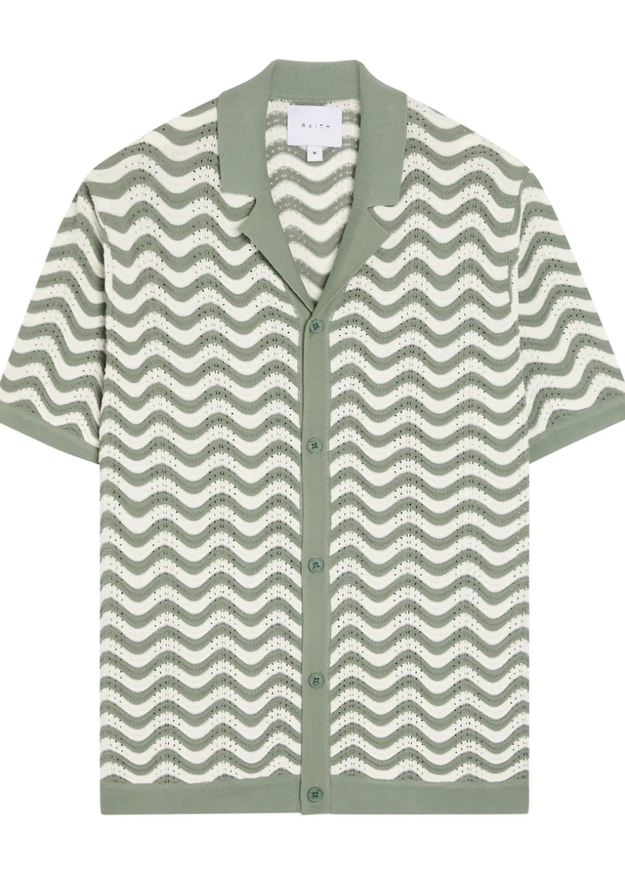 Serenita wavy textured crochet shirt