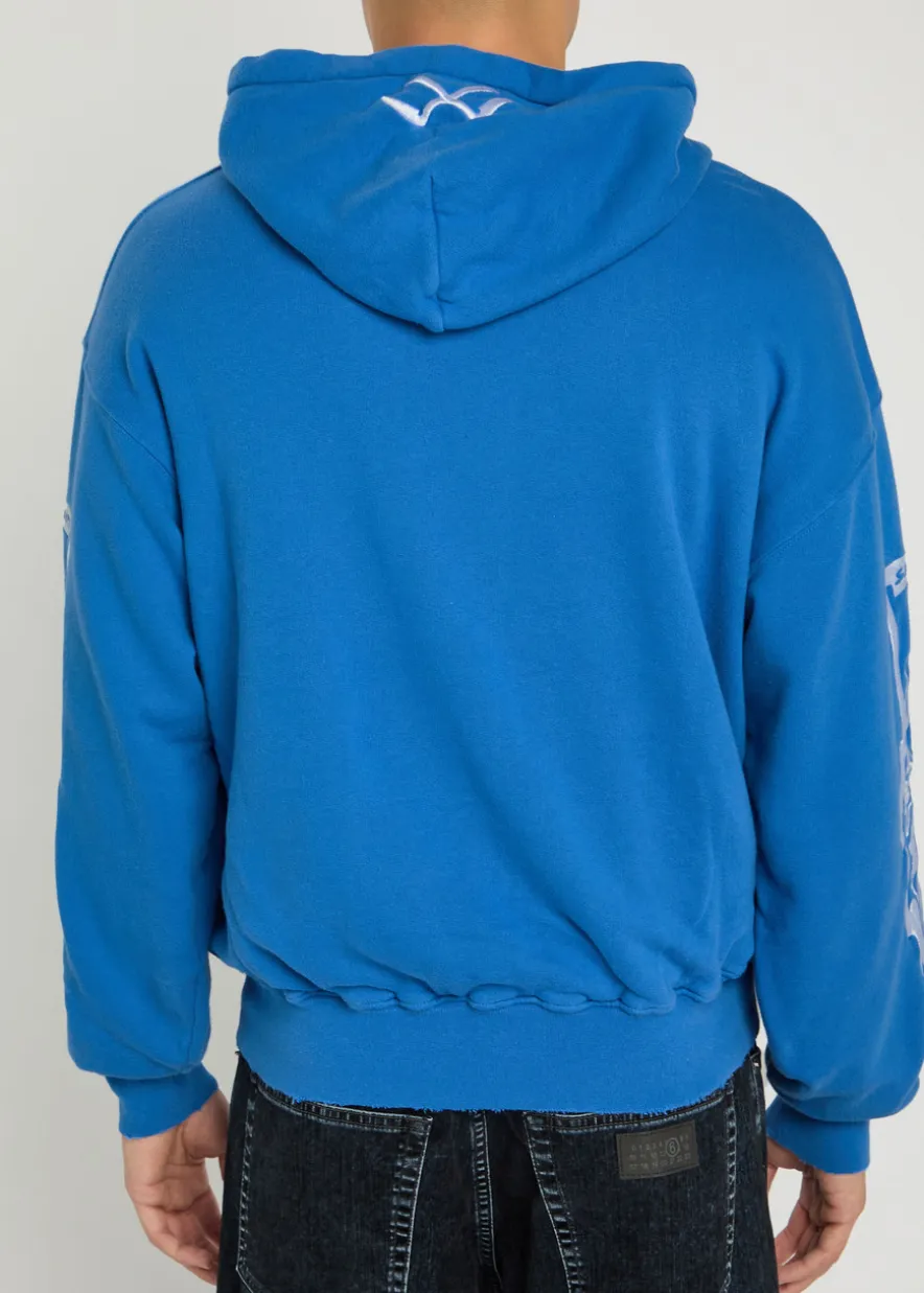Serenity Reaper distressed detailed hooded cotton sweatshirt