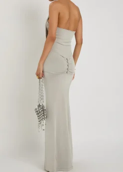 Sereno halterneck knit maxi dress