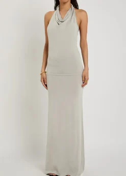 Sereno halterneck knit maxi dress