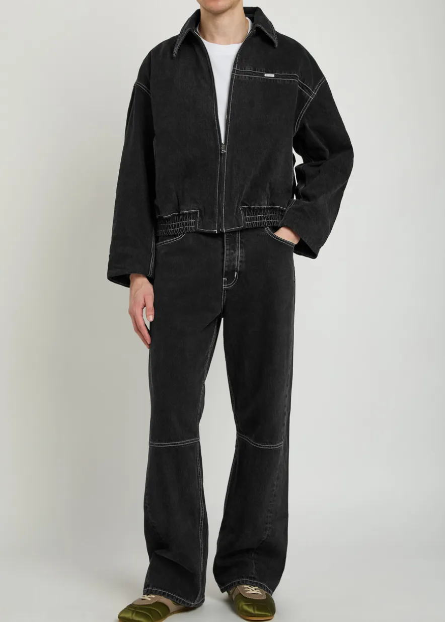 Shadowstitch denim bomber jacket