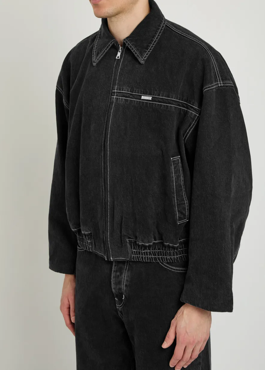 Shadowstitch denim bomber jacket