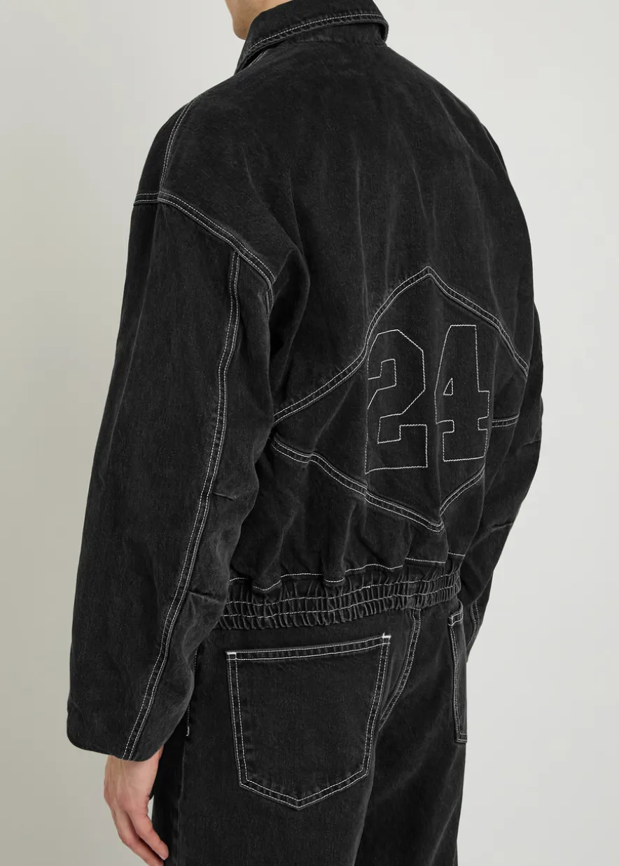 Shadowstitch denim bomber jacket