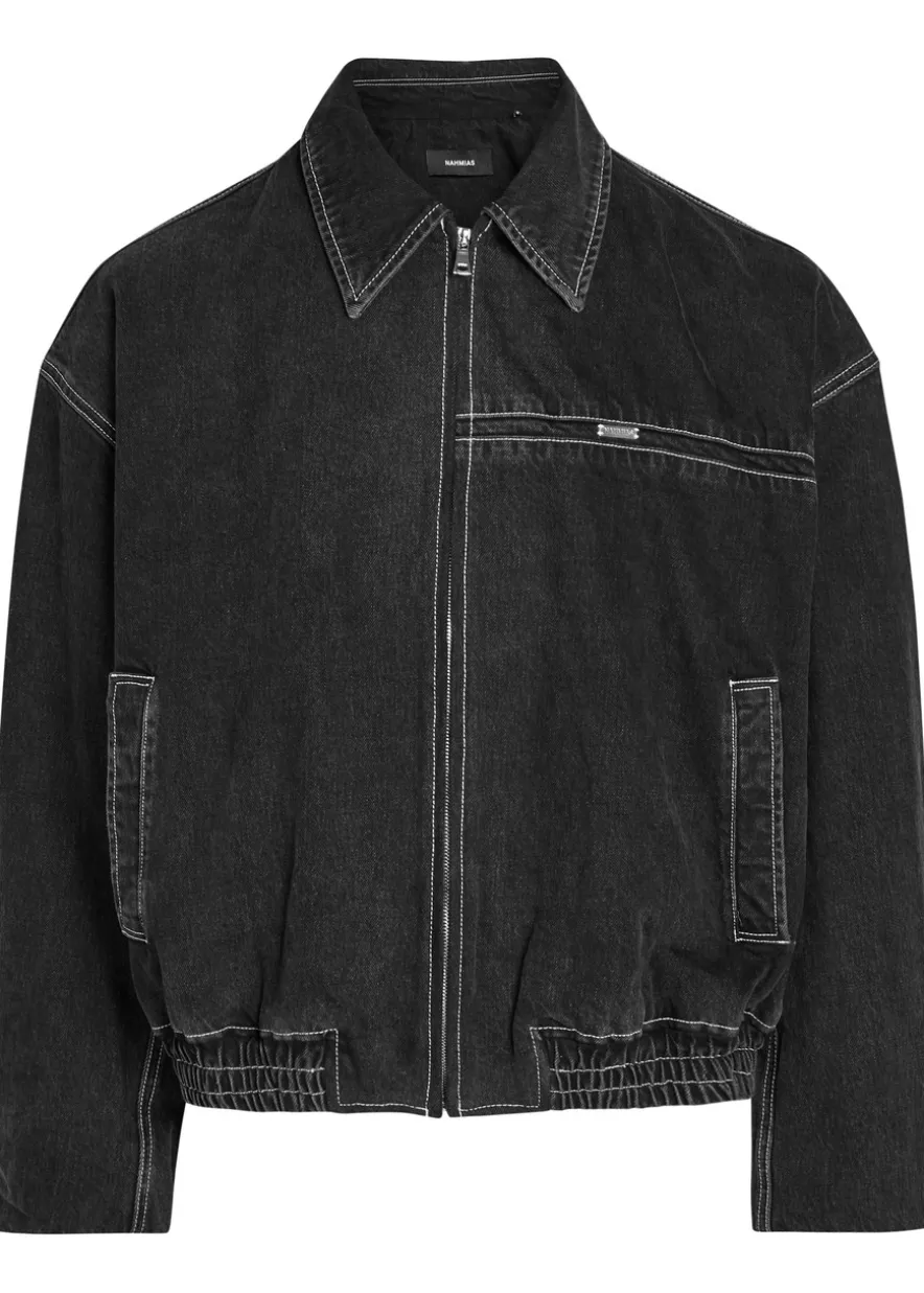 Shadowstitch denim bomber jacket