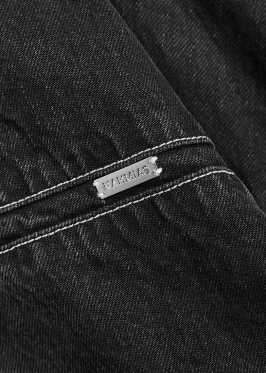 Shadowstitch denim bomber jacket