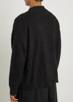 Shaggy textured cotton-blend cardigan