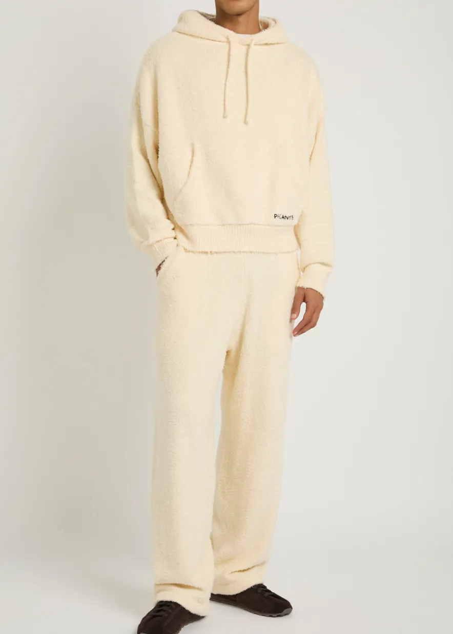 Shaggy textured cotton-blend sweatpants