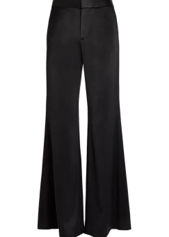 Shane wide-leg satin trousers