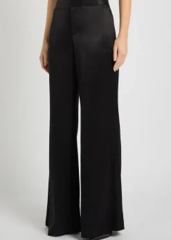 Shane wide-leg satin trousers