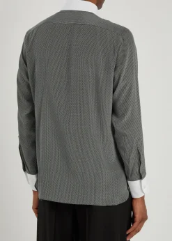 Sharkskin printed silk shirt