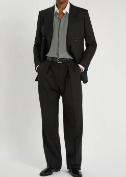 Sharkskin printed silk shirt