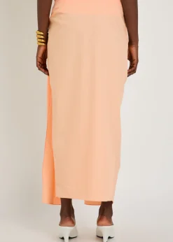 Shay asymmetric cotton-poplin midi wrap skirt