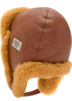 Shearling leather hat
