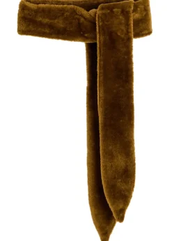 Shearling sash belt