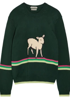 Sheep striped cotton-knit jumper