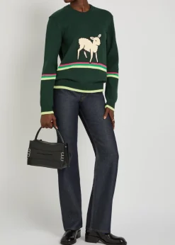Sheep striped cotton-knit jumper