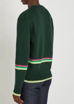 Sheep striped cotton-knit jumper