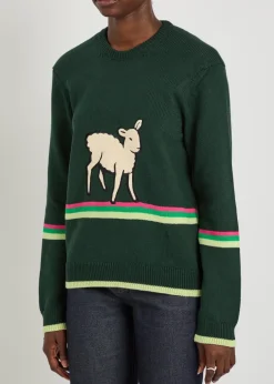 Sheep striped cotton-knit jumper