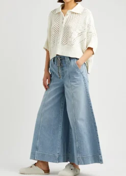Sheer Luck wide-leg jeans