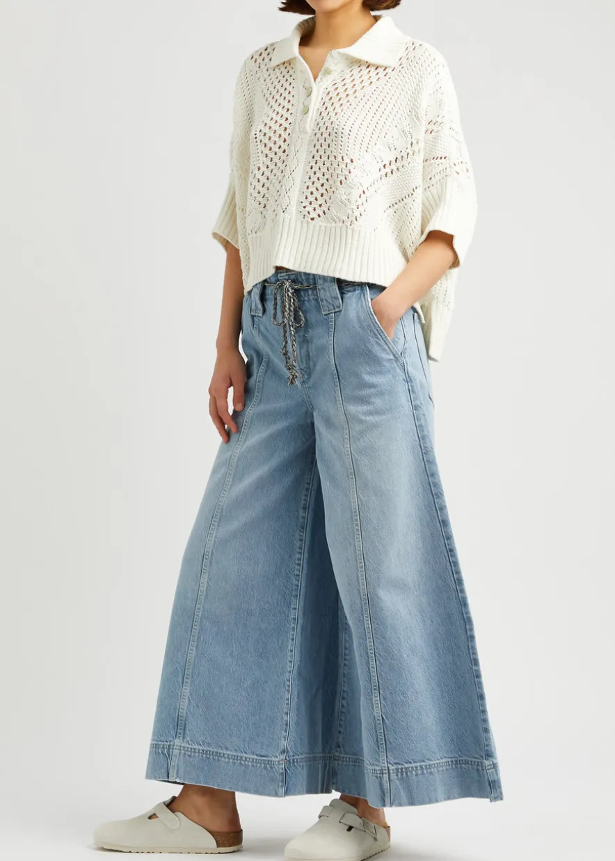 Sheer Luck wide-leg jeans