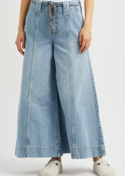 Sheer Luck wide-leg jeans